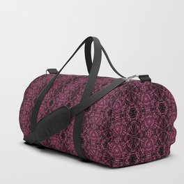 Liquid Light Series 34 ~ Red Abstract Fractal Pattern Duffle Bag