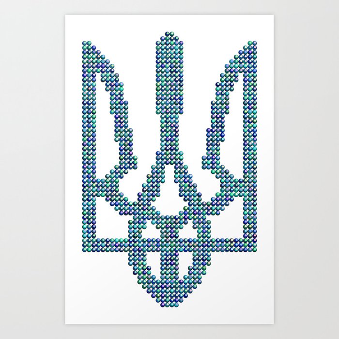 Coat of arms of Ukraine with circle. Creative decorative design Art Print