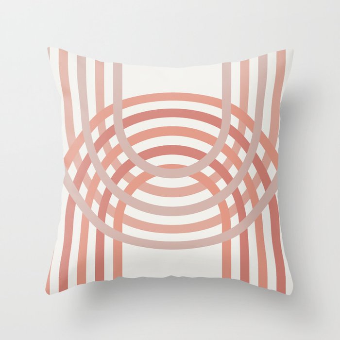 Calming Pink and Tan Arches  Throw Pillow