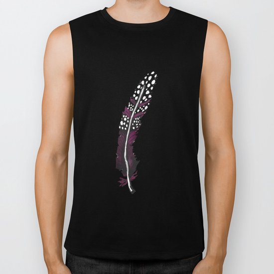 Watercolor Purple Feather with Spots Biker Tank