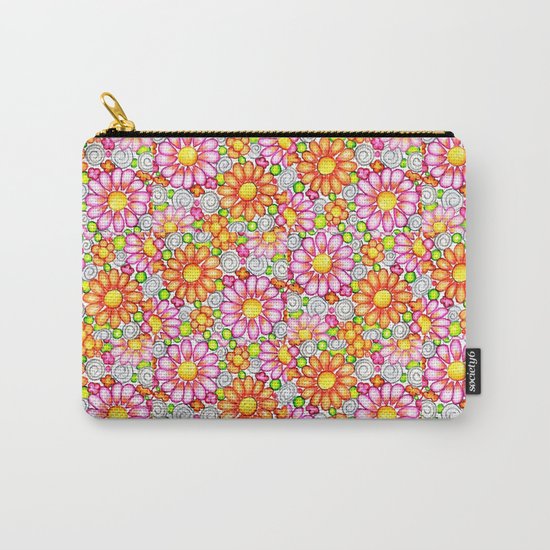 Summer Daisies Tiled Pattern Carry-All Pouch