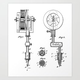 Tattoo Machine Vintage Tattoo Gun Art Print