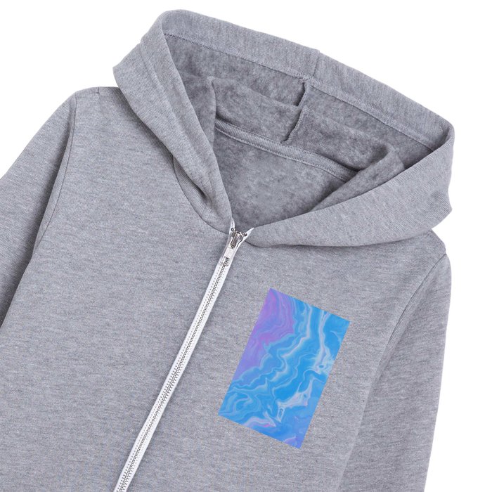 Lavender & Blue Watercolor Marble Kids Zip Hoodie