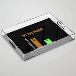 BTC to the Moon - funny Cryptocurrency design Acrylic Tray