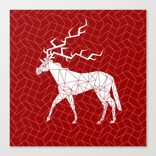 Reindeer Unicorn Canvas Print