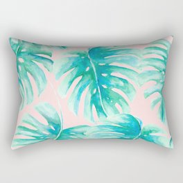 Paradise Palms Blush Rectangular Pillow