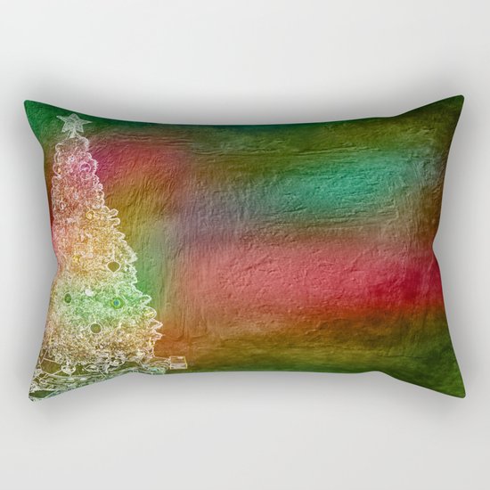 Christmas Tree on Vibrant textured background Rectangular Pillow