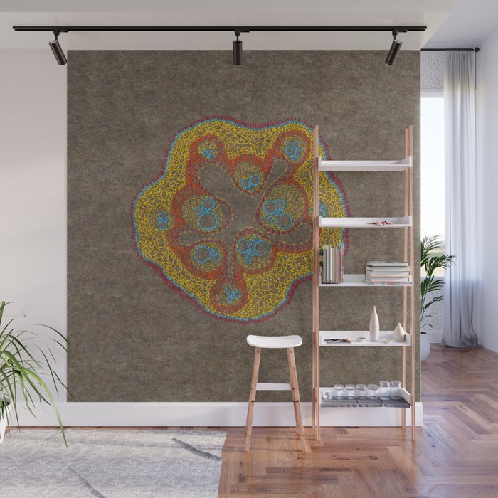 Growing - Cucumis - plant cell embroidery Wall Mural