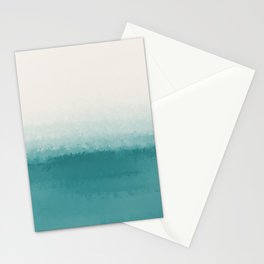 The Call of the Ocean 3 - Minimal Contemporary Abstract - White, Blue, Cyan Stationery Card