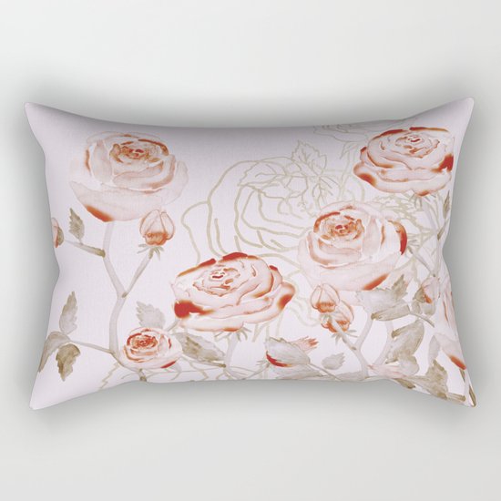 FRENCH PALE ROSES Rectangular Pillow