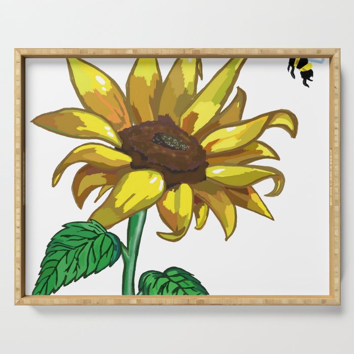 Sunflower and the Bee Serving Tray