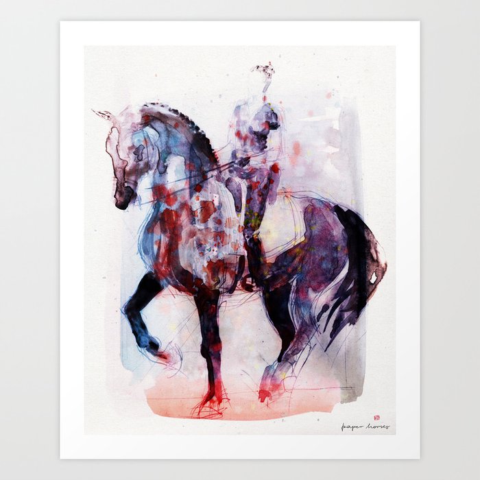 Horse (Dressage rider) Art Print