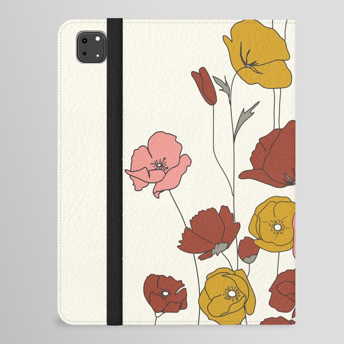 Colorful Poppy Flowers iPad Folio Case