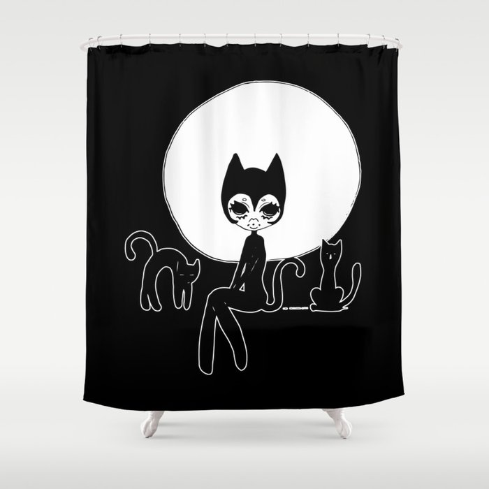 Black Cat Shower Curtain By Pixiepunk Society6
