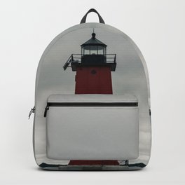 Lighthouse Backpack | Photo, Tower, Uppermichigan, Light, Michigan, Panoramic, Lakemichigan, Redlighthouse, Tall, Manistique 