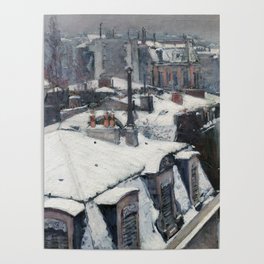 Gustave Caillebotte - Rooftops in the Snow Poster