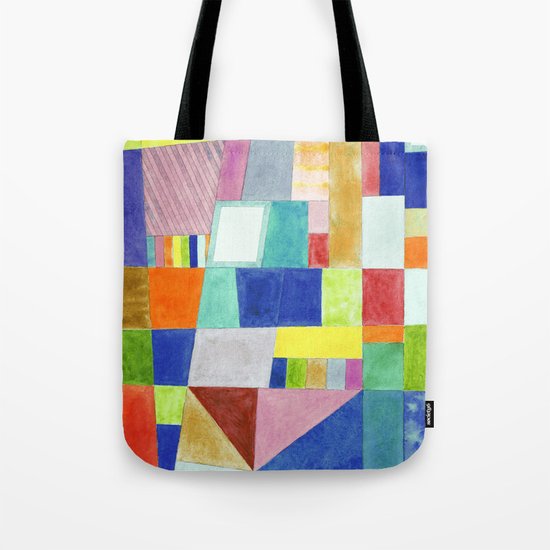 Colorful Abstract with Slantings and Windows Tote Bag