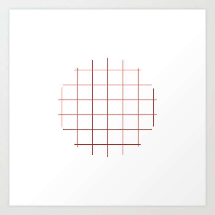 red grid Art Print