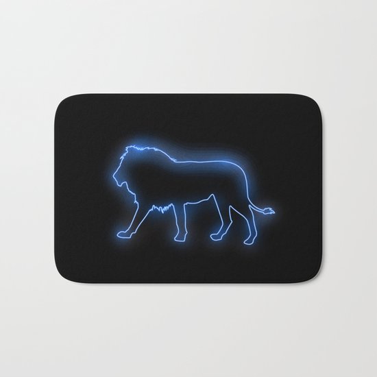Blue Lion (Neon) Bath Mat
