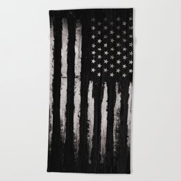 White Grunge American flag Beach Towel