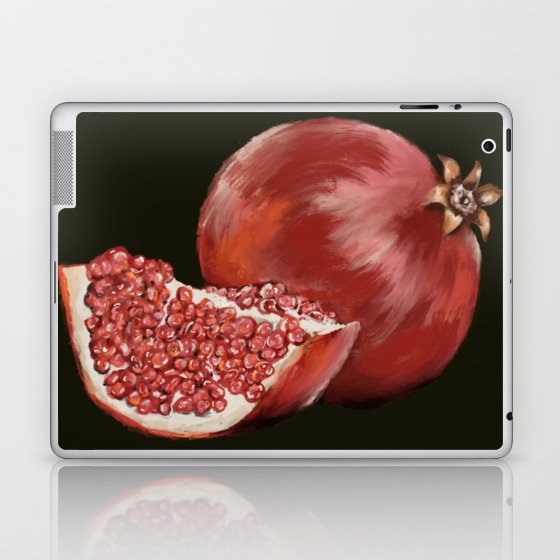 Pomegranate On Black Laptop & iPad Skin