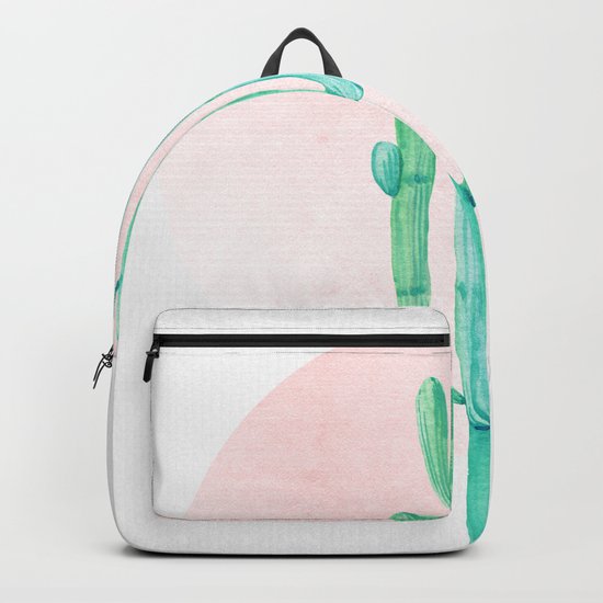 Desert Cactus Green with Rose Gold Sun Backpack