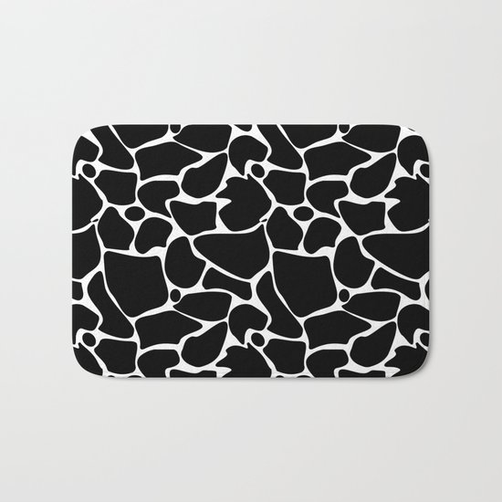 Black and white abstract pattern . Bath Mat