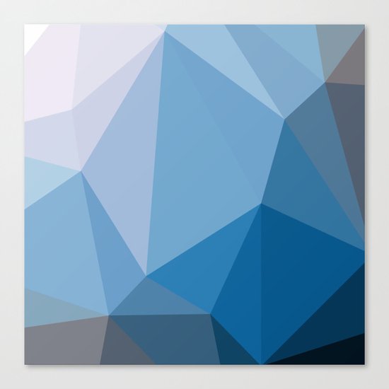 Shades Of Blue Triangle Abstract Canvas Print