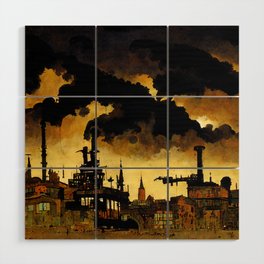 A world enveloped in pollution Wood Wall Art