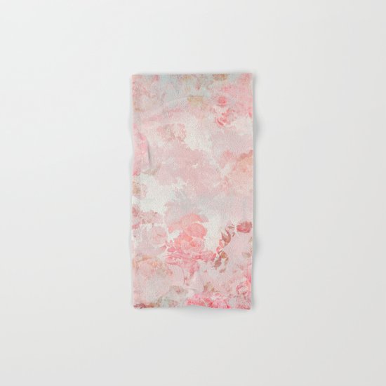 Vintage Floral Rose Roses painterly pattern in pink on #Society6 Hand & Bath Towel