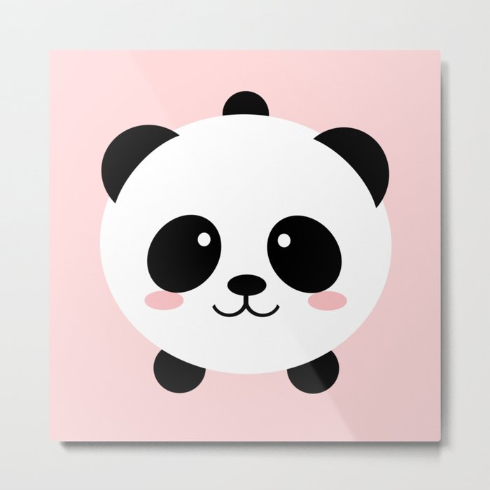 Lovely kawai panda bear Metal Print