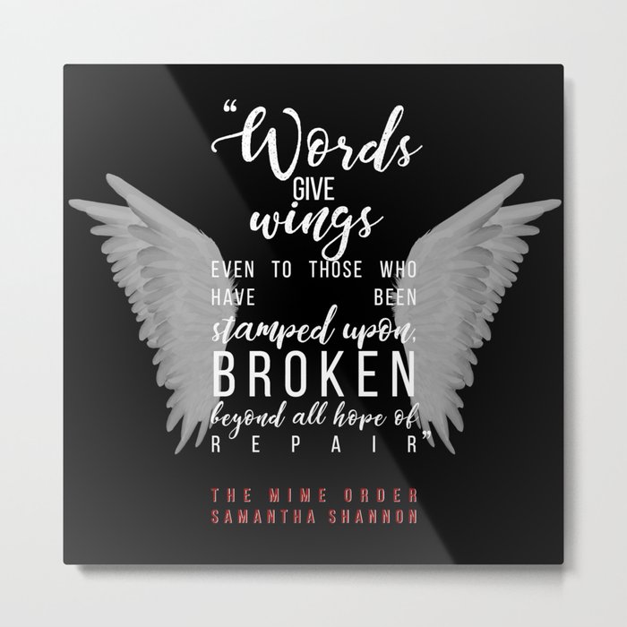 Jaxon Hall, The Mime Order Quote in black, from The Bone Season series by Samantha Shannon Metal Print