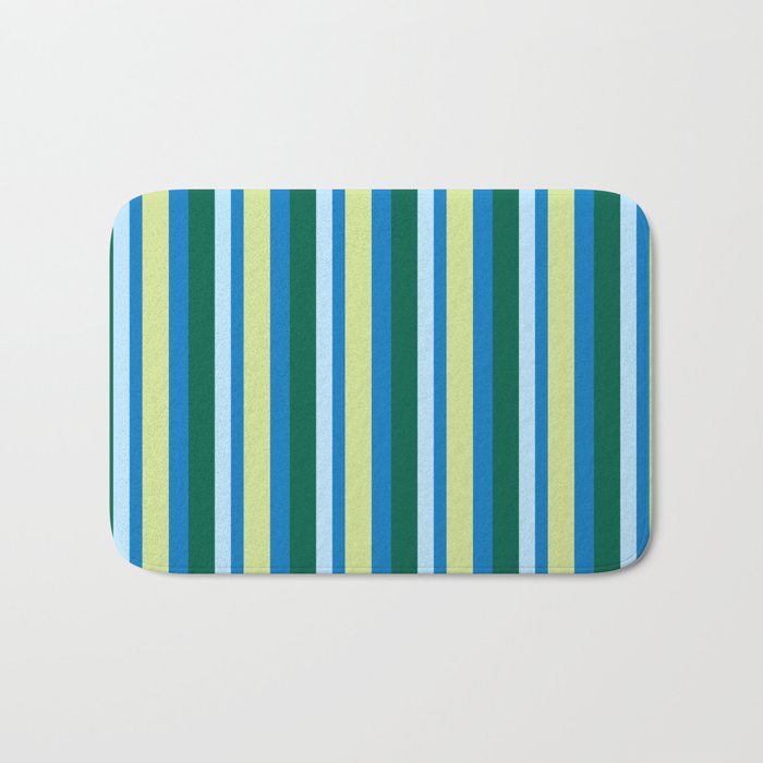green blue stripe Bath Mat
