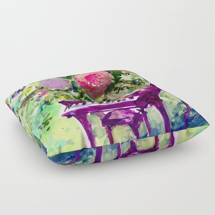 Floral Piano Floor Pillow