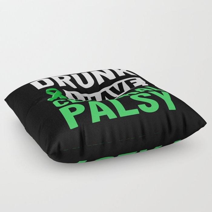 Cerebral Palsy Green Ribbon Brain Damage Awareness Floor Pillow