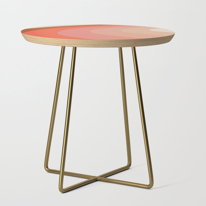 Retro Stripes Vertical Wave in Blush Tones Side Table