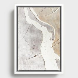 Feels: a neutral, textured, abstract piece in whites by Alyssa Hamilton Art Framed Canvas