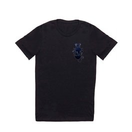 Navy Blue Marble Cat T Shirt