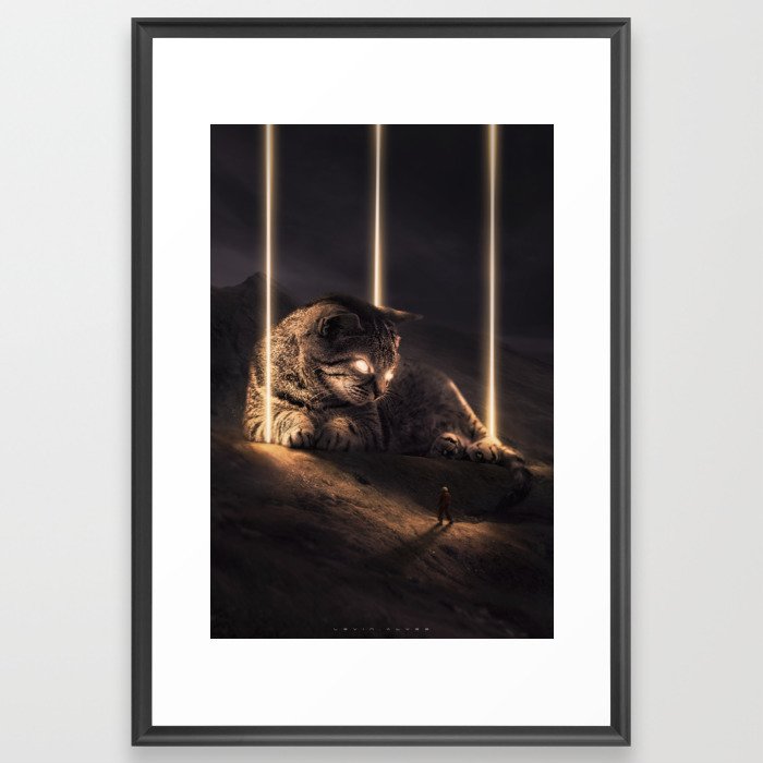 Cat in Space Framed Art Print