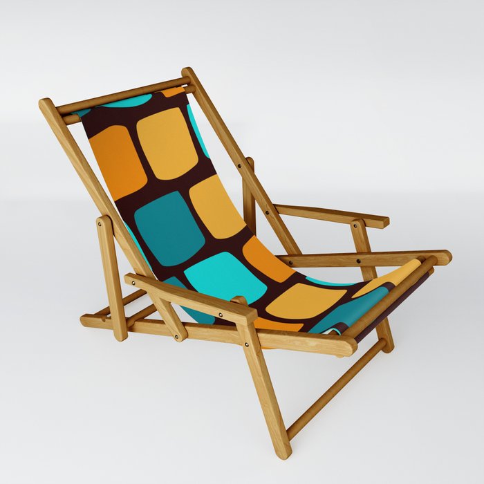 blue and orange squares Sling Chair
