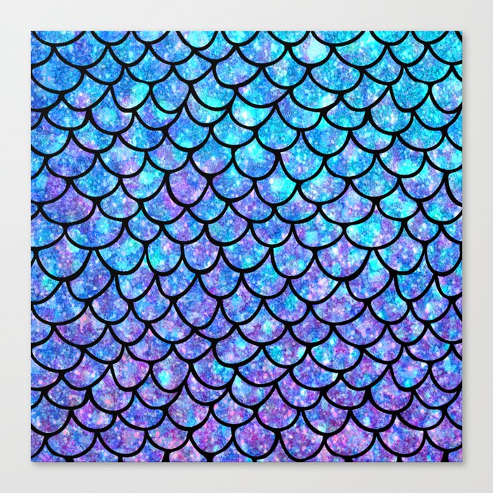 Purples & Blues Mermaid scales Canvas Print by maryedenoa Society6