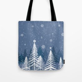 Winter Snow Forest Tote Bag
