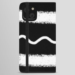 Black and white stripes and curves iPhone Wallet Case