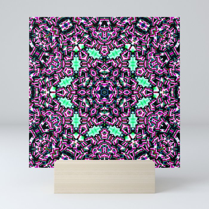 Purple and Mint Kaleidoscope Mini Art Print