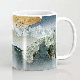 The green golden mountains by sunset Coffee Mug