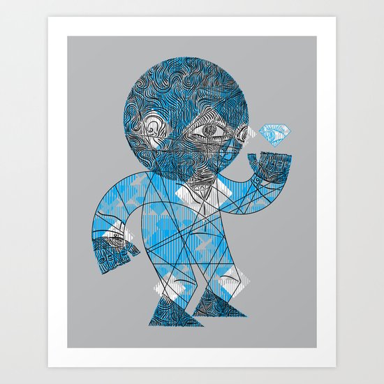 mesmerized by the light blue diamond Art Print