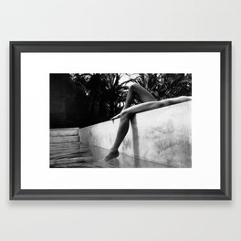 Dip your toes into the water, female form black and white photography - photographs Framed Art Print