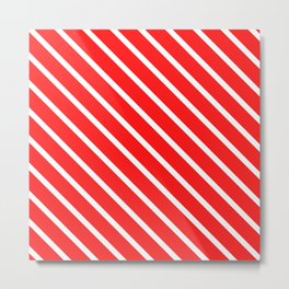 Diagonal Red and White Metal Print