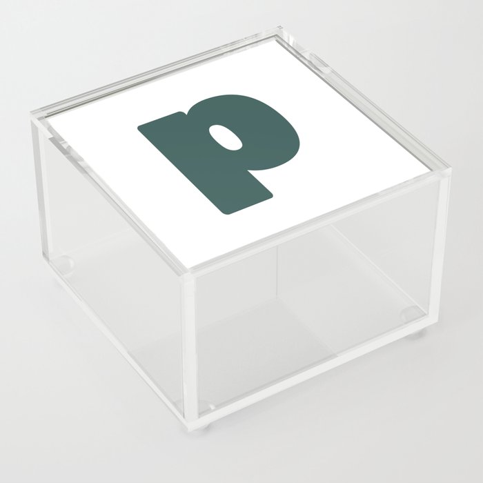 p (Dark Green & White Letter) Acrylic Box