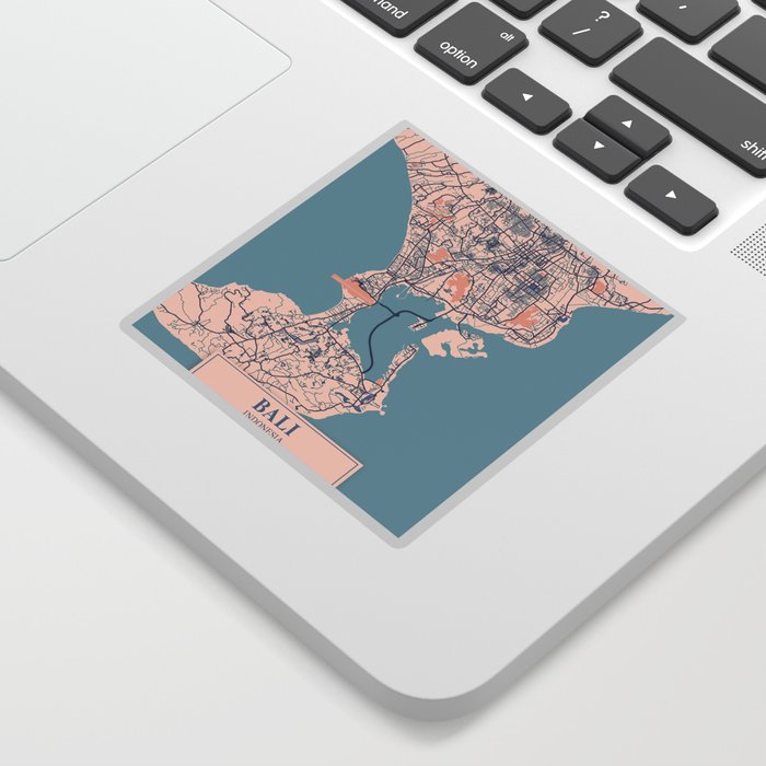 Bali vintage city map Sticker